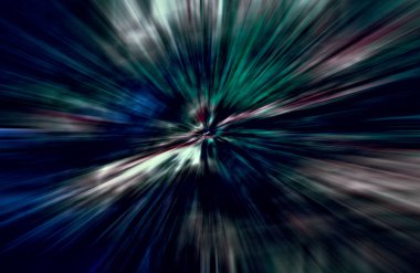 Hızlanma hareketi var. Işık ve çizgiler koyu arkaplanda hızla hareket ediyor