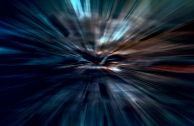 Hızlanma hareketi, ışık ve çizgiler koyu arkaplan üzerinde hızla hareket ediyor