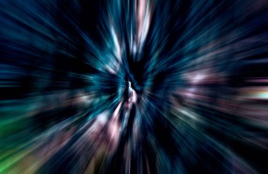 Hızlanma hareketi, ışık ve çizgiler koyu arkaplan üzerinde hızla hareket ediyor