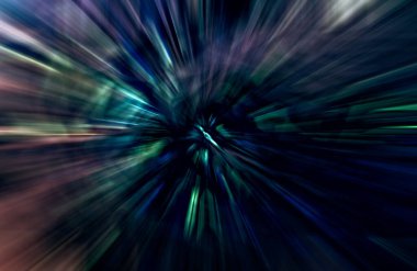 Hızlanma hareketi, ışık ve çizgiler koyu arkaplan üzerinde hızla hareket ediyor