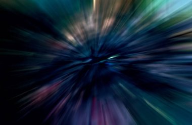 Hızlanma hareketi var. Işık ve çizgiler koyu arkaplanda hızla hareket ediyor