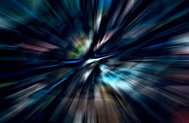 Hızlanma hareketi, ışık ve çizgiler koyu arkaplan üzerinde hızla hareket ediyor