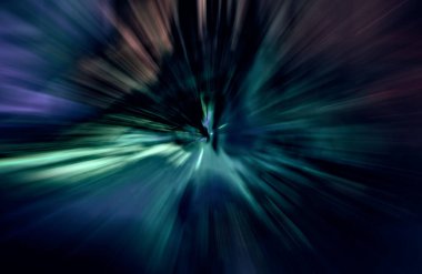 Hızlanma hareketi var. Işık ve çizgiler koyu arkaplanda hızla hareket ediyor