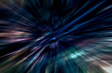 Hızlanma hareketi, ışık ve çizgiler koyu arkaplan üzerinde hızla hareket ediyor