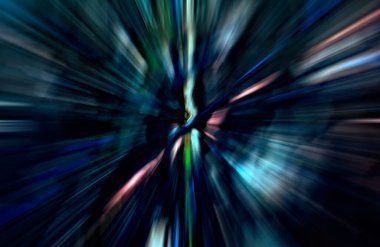 Hızlanma hareketi var. Işık ve çizgiler koyu arkaplanda hızla hareket ediyor