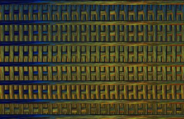 Geometrik fayanslı rengarenk deseni ve güzel renkleri olan soyut tasarım. 