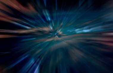 Hızlanma hareketi var. Işık ve çizgiler koyu arkaplanda hızla hareket ediyor