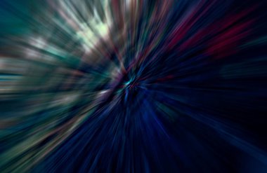 Hızlanma hareketi var. Işık ve çizgiler koyu arkaplanda hızla hareket ediyor