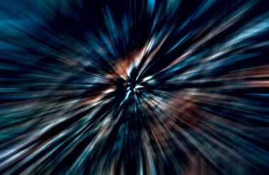 Hızlanma hareketi var. Işık ve çizgiler koyu arkaplanda hızla hareket ediyor