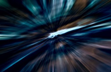 Hızlanma hareketi, ışık ve çizgiler koyu arkaplan üzerinde hızla hareket ediyor