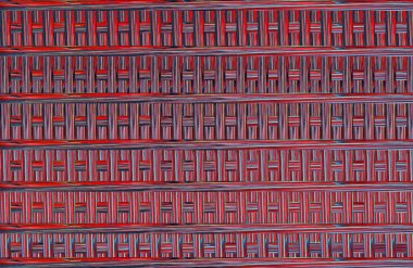 Geometrik fayanslı rengarenk deseni ve güzel renkleri olan soyut tasarım. 