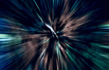 Hızlanma hareketi var. Işık ve çizgiler koyu arkaplanda hızla hareket ediyor