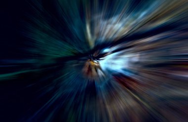 Hızlanma hareketi var. Işık ve çizgiler koyu arkaplanda hızla hareket ediyor