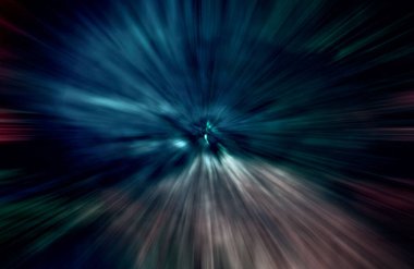 Hızlanma hareketi, ışık ve çizgiler koyu arkaplan üzerinde hızla hareket ediyor