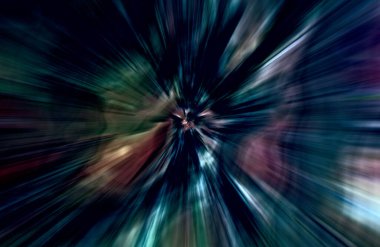 Hızlanma hareketi var. Işık ve çizgiler koyu arkaplanda hızla hareket ediyor