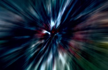 Hızlanma hareketi var. Işık ve çizgiler koyu arkaplanda hızla hareket ediyor