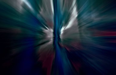 Hızlanma hareketi var. Işık ve çizgiler koyu arkaplanda hızla hareket ediyor