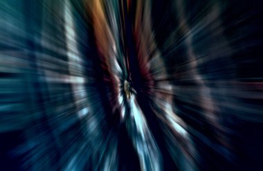 Hızlanma hareketi, ışık ve çizgiler koyu arkaplan üzerinde hızla hareket ediyor