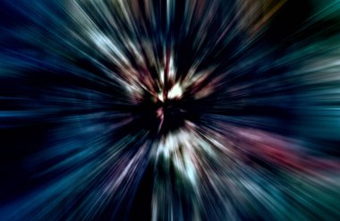 Hızlanma hareketi var. Işık ve çizgiler koyu arkaplanda hızla hareket ediyor