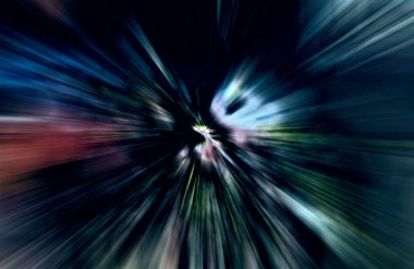 Hızlanma hareketi var. Işık ve çizgiler koyu arkaplanda hızla hareket ediyor