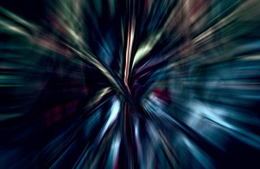 Hızlanma hareketi var. Işık ve çizgiler koyu arkaplanda hızla hareket ediyor