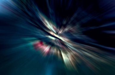 Hızlanma hareketi var. Işık ve çizgiler koyu arkaplanda hızla hareket ediyor