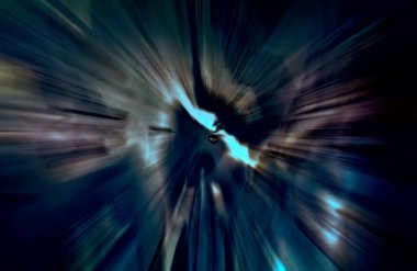 Hızlanma hareketi var. Işık ve çizgiler koyu arkaplanda hızla hareket ediyor