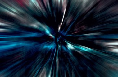 Hızlanma hareketi, ışık ve çizgiler koyu arkaplan üzerinde hızla hareket ediyor