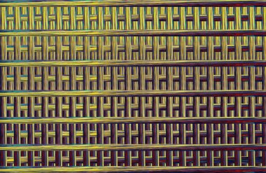 Geometrik fayanslı rengarenk deseni ve güzel renkleri olan soyut tasarım. 