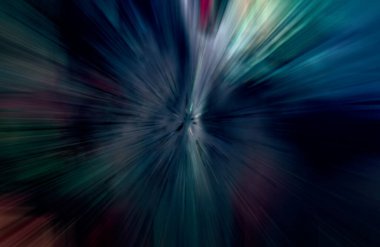 Hızlanma hareketi var. Işık ve çizgiler koyu arkaplanda hızla hareket ediyor