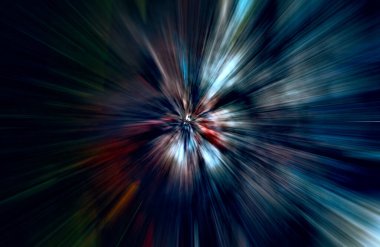 Hızlanma hareketi, ışık ve çizgiler koyu arkaplan üzerinde hızla hareket ediyor