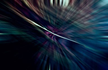 Hızlanma hareketi var. Işık ve çizgiler koyu arkaplanda hızla hareket ediyor