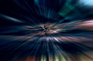 Hızlanma hareketi, ışık ve çizgiler koyu arkaplan üzerinde hızla hareket ediyor