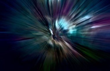 Hızlanma hareketi var. Işık ve çizgiler koyu arkaplanda hızla hareket ediyor