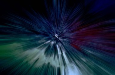 Hızlanma hareketi var. Işık ve çizgiler koyu arkaplanda hızla hareket ediyor