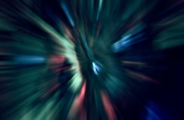 Hızlanma hareketi, ışık ve çizgiler koyu arkaplan üzerinde hızla hareket ediyor