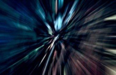 Hızlanma hareketi var. Işık ve çizgiler koyu arkaplanda hızla hareket ediyor