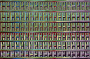 Geometrik fayanslı rengarenk deseni ve güzel renkleri olan soyut tasarım. 