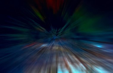 Hızlanma hareketi, ışık ve çizgiler koyu arkaplan üzerinde hızla hareket ediyor