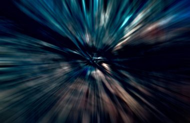 Hızlanma hareketi var. Işık ve çizgiler koyu arkaplanda hızla hareket ediyor