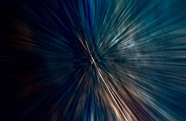 Hızlanma hareketi var. Işık ve çizgiler koyu arkaplanda hızla hareket ediyor