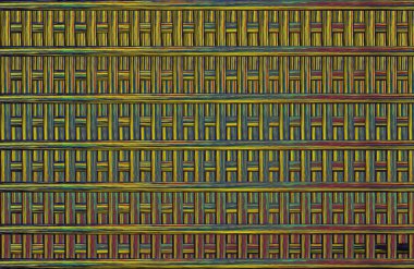 Geometrik fayanslı rengarenk deseni ve güzel renkleri olan soyut tasarım. 