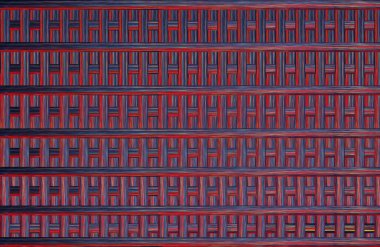 Geometrik fayanslı rengarenk deseni ve güzel renkleri olan soyut tasarım. 