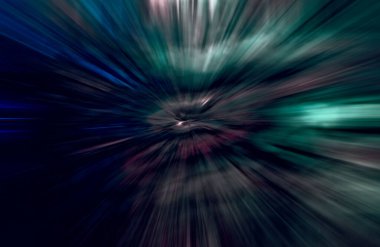 Hızlanma hareketi var. Işık ve çizgiler koyu arkaplanda hızla hareket ediyor