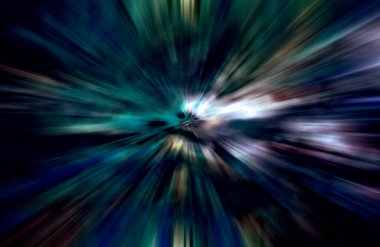 Hızlanma hareketi, ışık ve çizgiler koyu arkaplan üzerinde hızla hareket ediyor