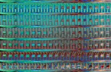 Geometrik fayanslı rengarenk deseni ve güzel renkleri olan soyut tasarım. 