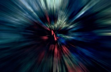 Hızlanma hareketi var. Işık ve çizgiler koyu arkaplanda hızla hareket ediyor