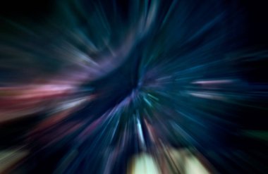 Hızlanma hareketi, ışık ve çizgiler koyu arkaplan üzerinde hızla hareket ediyor