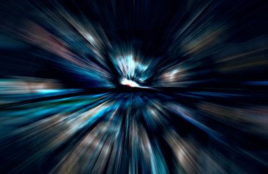 Hızlanma hareketi, ışık ve çizgiler koyu arkaplan üzerinde hızla hareket ediyor