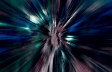 Hızlanma hareketi var. Işık ve çizgiler koyu arkaplanda hızla hareket ediyor